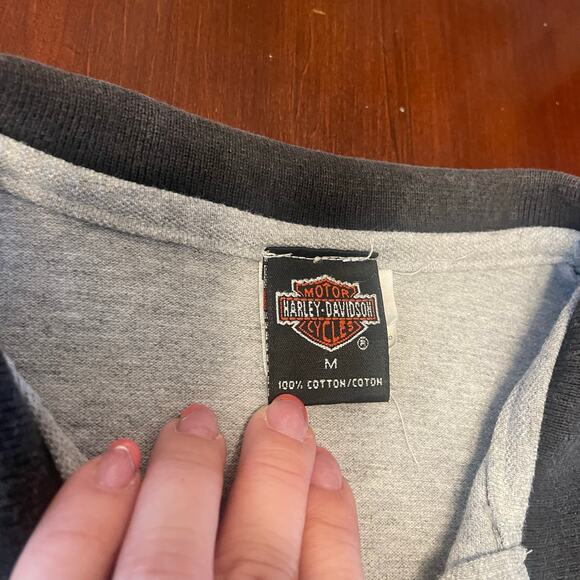 Harley Davidson Gray Polo Shirt M Slidell, LA Top Medium black trim - Picture 4 of 6
